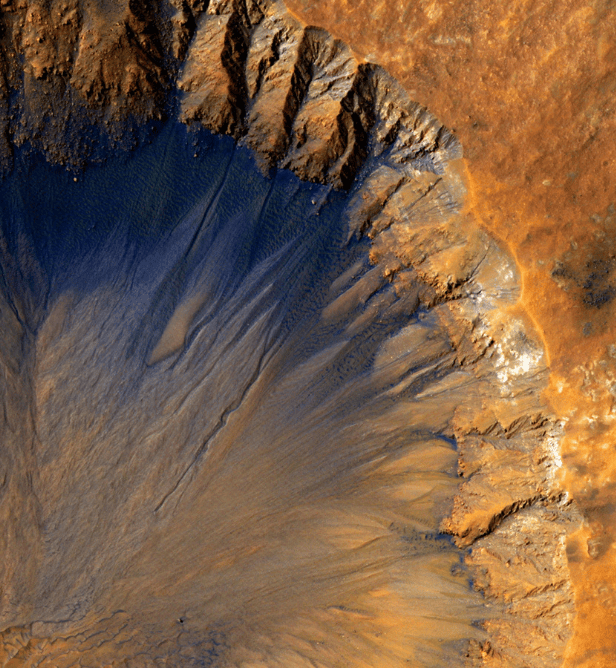 geologically young crater