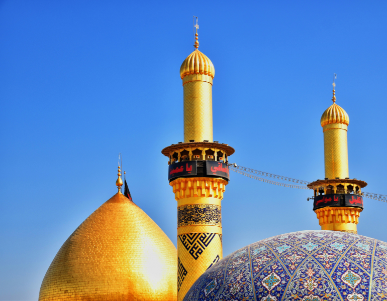 the Imam Husayn Shrine and Al-Abbas Shrine complex in Karbala, Iraq
